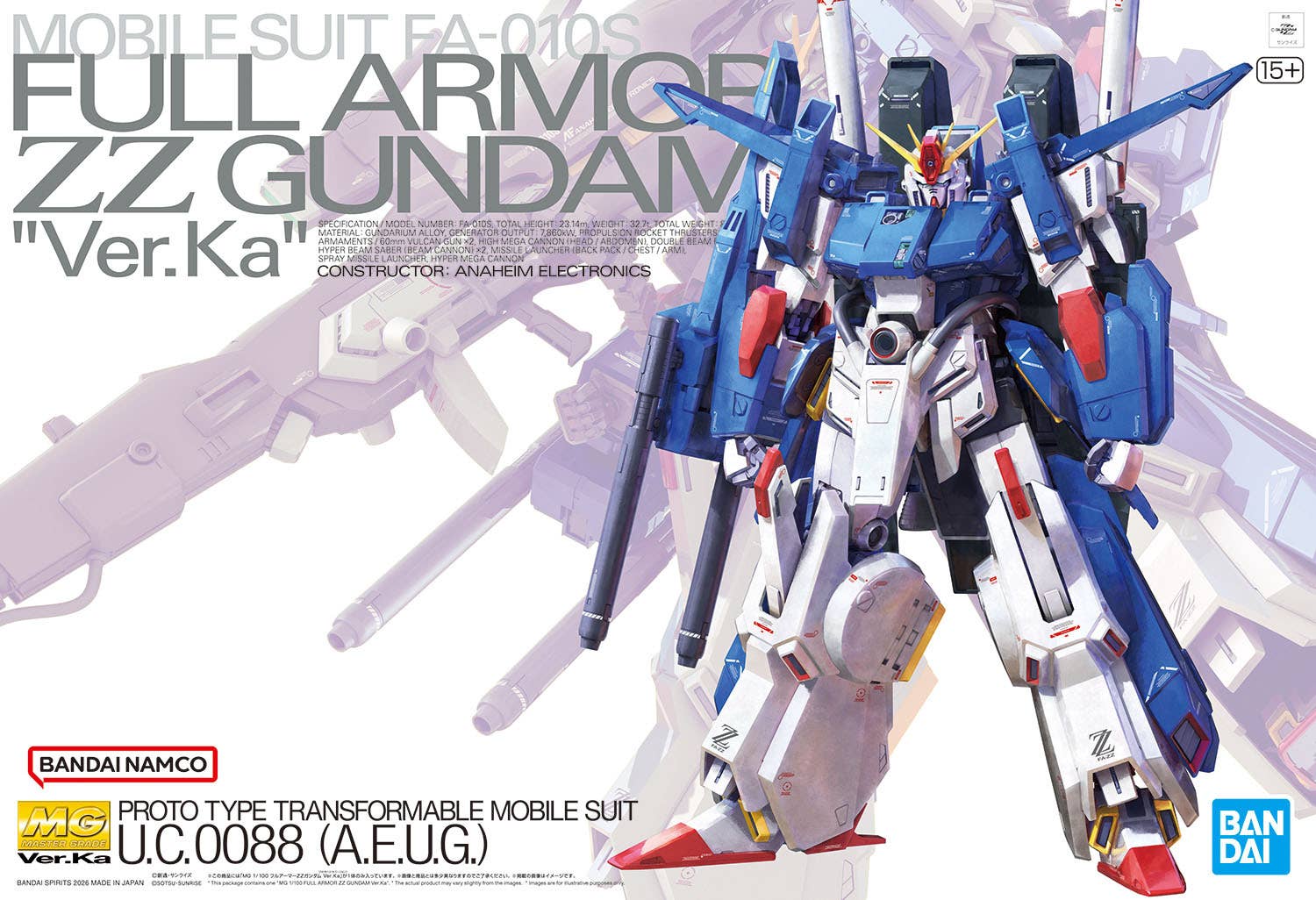 1/100 MG Full Armor ZZ Gundam Ver.Ka