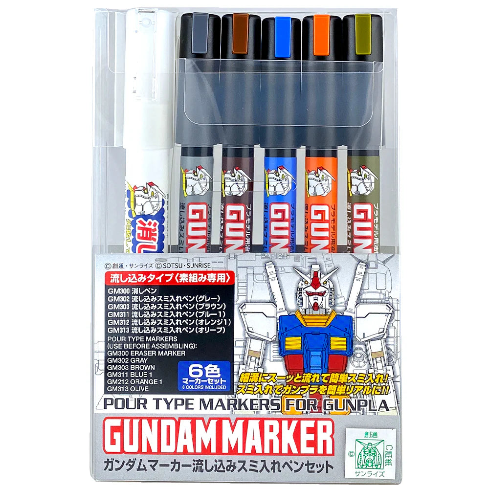Gundam Marker Extra Thin Type for Panel Lines Set Renewal